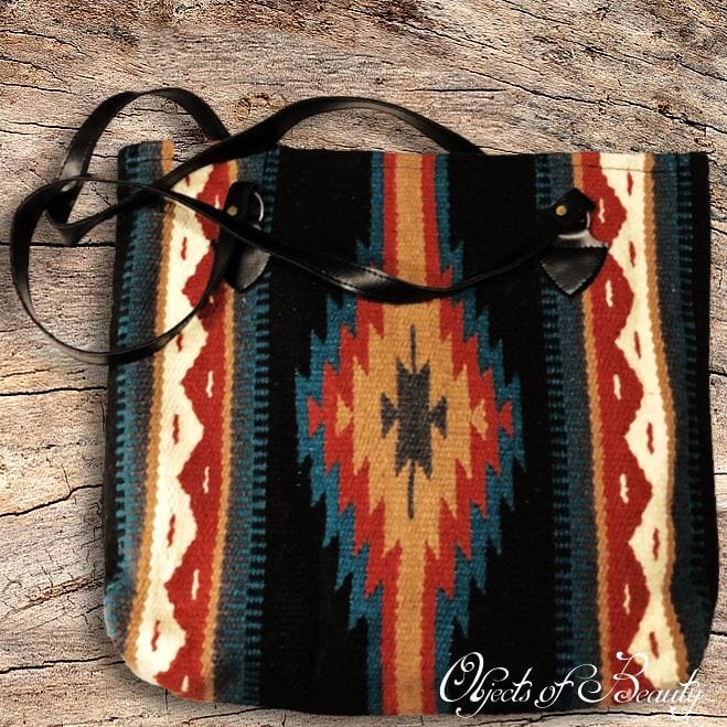 Dakota Southwestern Wool Tote | Yellowstone Spirit Southwestern Collection Handwoven Wool Tote Objects of Beauty Southwest 
