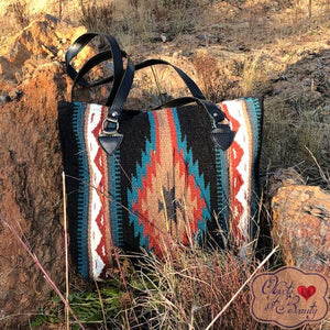 Dakota Southwestern Wool Tote | Yellowstone Spirit Southwestern Collection Handwoven Wool Tote Objects of Beauty Southwest 