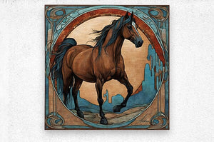 Desert Messenger | Andrea Record Fine Art | Yellowstone Spirit Southwestern Collection Painting Print Andrea Record Fine Art Brushed Metal Print 8x8inches (21x21cm) 