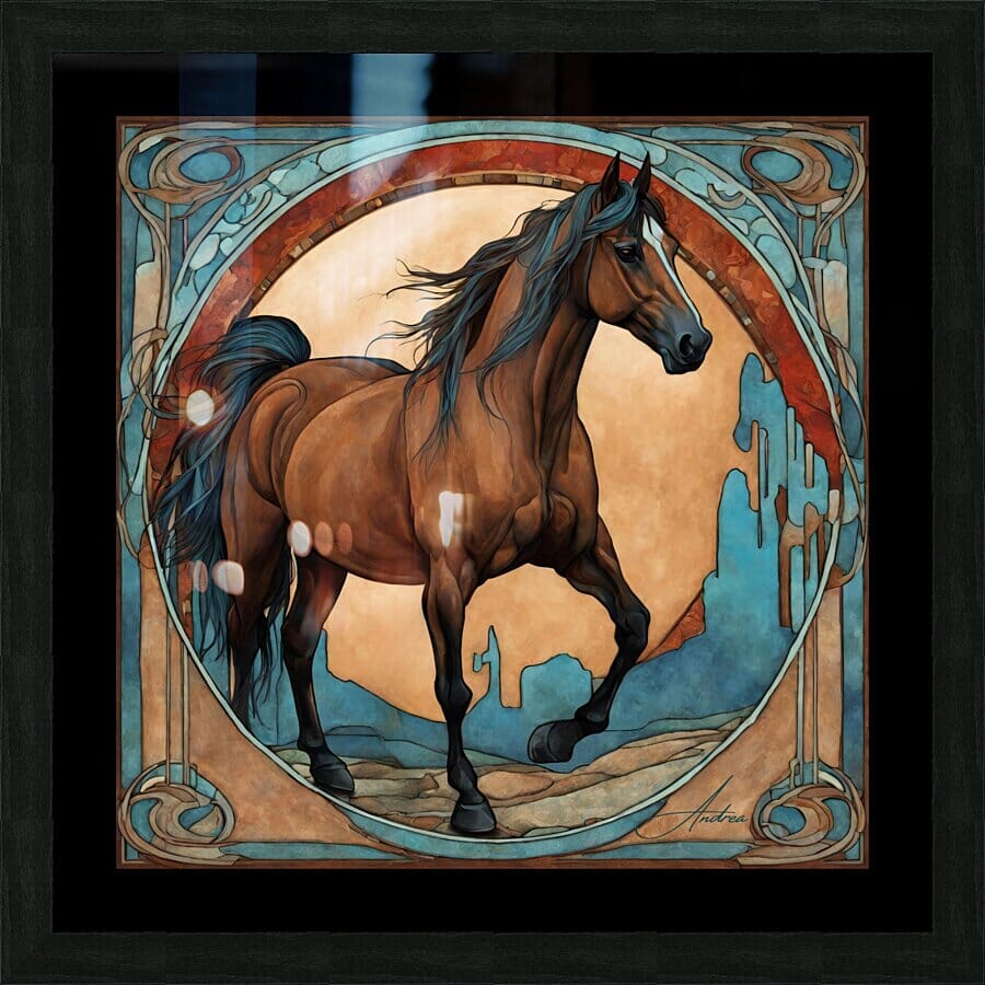 Desert Messenger | Andrea Record Fine Art | Yellowstone Spirit Southwestern Collection Painting Print Andrea Record Fine Art Framed Print 8x8inches (21x21cm) 