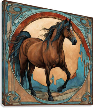 Desert Messenger | Andrea Record Fine Art | Yellowstone Spirit Southwestern Collection Painting Print Andrea Record Fine Art Giclée Stretched Canvas Print 8x8inches (21x21cm) 