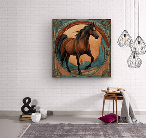 Desert Messenger | Andrea Record Fine Art | Yellowstone Spirit Southwestern Collection Painting Print Andrea Record Fine Art Wood Print 8x8inches (21x21cm) 