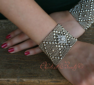 Diamond Bloom SG Liquid Silver Bracelet Bracelets Sergio Gutierrez Liquid Metal Jewelry 