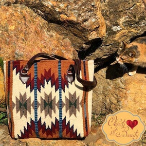 Earth Sisters Southwestern Wool Tote | Yellowstone Spirit Collection Handwoven Wool Tote Objects of Beauty Southwest 