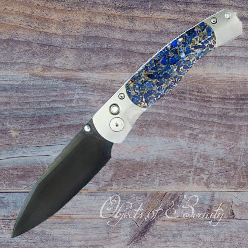 El Rey Lapis Bronze Knife in Titanium Body w Black DLC Blade | Yellowstone Spirit Southwestern Collection Knives Santa Fe Stoneworks 
