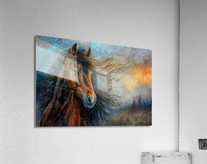 Electra Bay Morgan Print | Andrea Record Fine Art | Yellowstone Spirit Southwestern Collection Painting Print Objects Of Beauty Southwest Acrylic Print 8x5inches (21x13cm) 