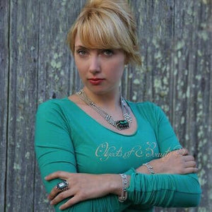 Emerald Waters SG Liquid Silver Necklace | Yellowstone Spirit Southwestern Collection Necklaces Sergio Gutierrez Liquid Metal Jewelry 