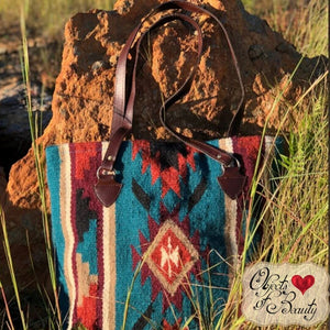 Eye of the Storm Southwestern Wool Tote | Yellowstone Spirit Southwestern Collection Handwoven Bag Objects of Beauty 