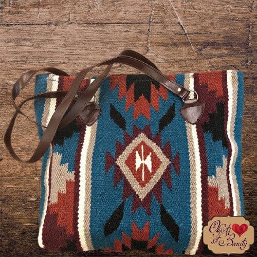 Eye of the Storm Southwestern Wool Tote | Yellowstone Spirit Southwestern Collection Handwoven Bag Objects of Beauty 