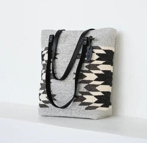 Feathered Beings Wool Tote | Yellowstone Spirit Southwestern Collection Handwoven Wool Tote Objects of Beauty Southwest 