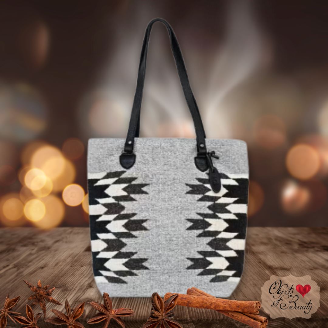 Feathered Beings Wool Tote | Yellowstone Spirit Southwestern Collection Handwoven Wool Tote Objects of Beauty Southwest 