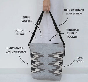 Feathered Beings Wool Tote | Yellowstone Spirit Southwestern Collection Handwoven Wool Tote Objects of Beauty Southwest 