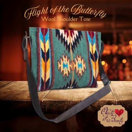 Flight of the Butterfly Wool Shoulder Bag * | LAST ONE! | Yellowstone Spirit Southwestern Collection Wool Bag Manos Zapotecas 