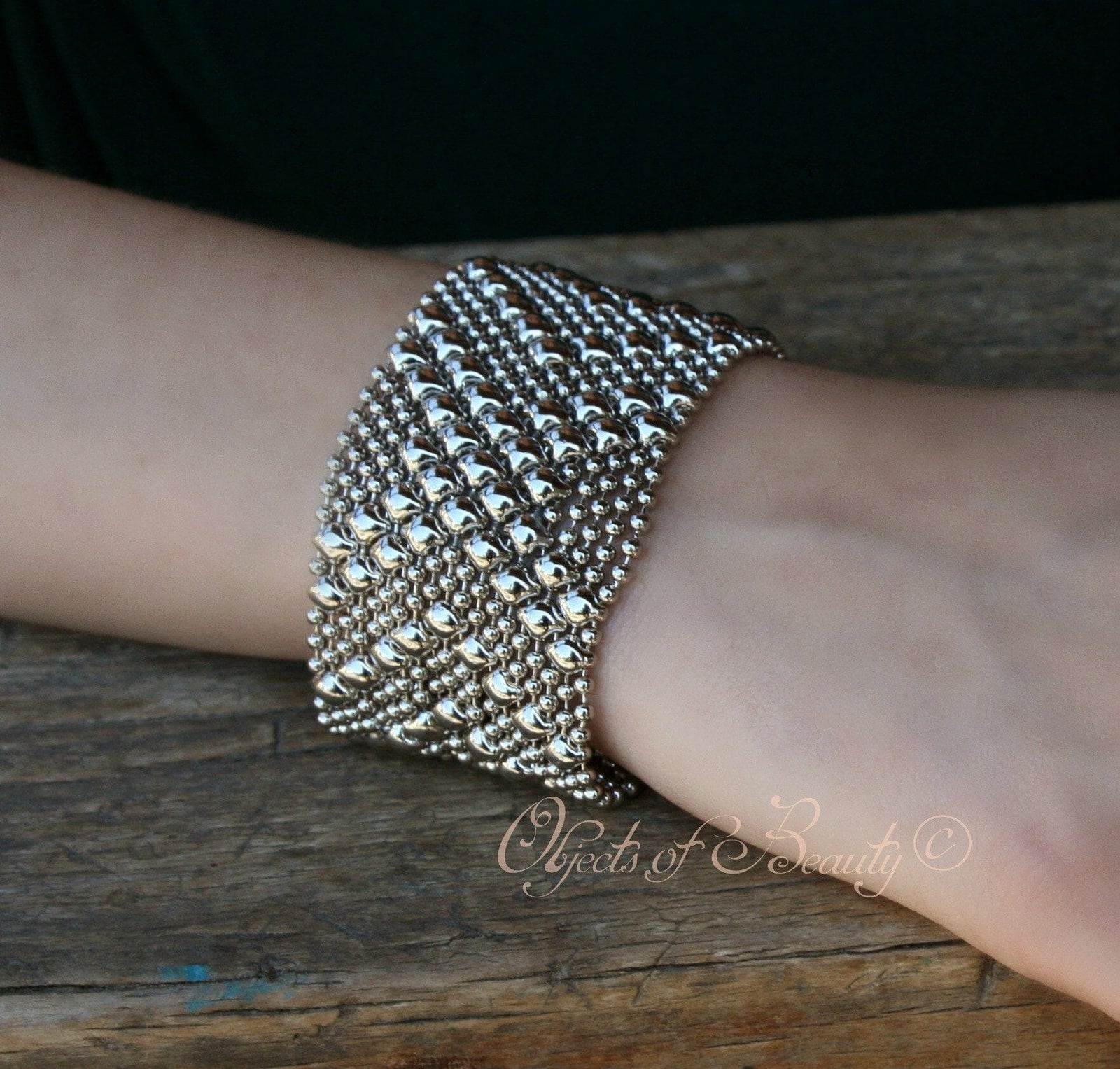 Flinging Arrows Skyler White Breaking Bad Bracelet | SG Liquid Silver | Yellowstone Spirit Southwestern Collection Bracelets Sergio Gutierrez Liquid Metal Jewelry 7.5" Standard Fits a 6.5" Wrist Nickel Silver 