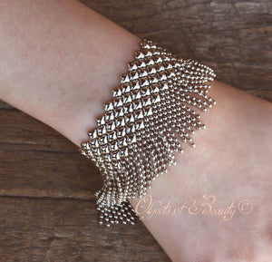 Flirtatious Flapper SG Liquid Metal Bracelet Bracelets Sergio Gutierrez Liquid Metal Jewelry 8" Large Nickel Silver 