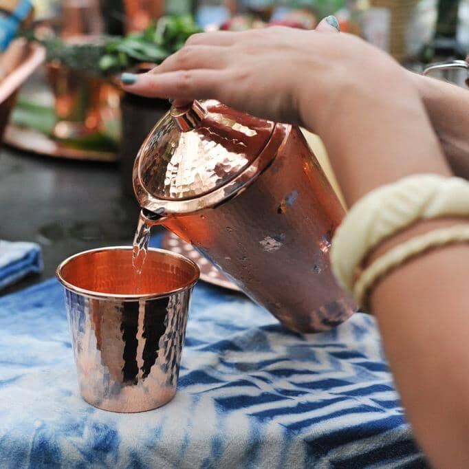 Gangotri Copper Pitcher w Lid 48 oz Copper Pitcher Sertodo Copper 