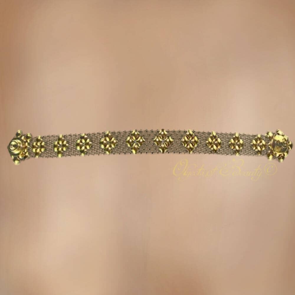 Genevieve Stainless Steel w Yellow-Gold Titanium Bracelet | SG Liquid Silver Jewelry Bracelets Sergio Gutierrez Liquid Metal Jewelry 