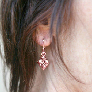 Golden Just a Splash SG Liquid Metal Earrings Earrings Sergio Gutierrez Liquid Metal Jewelry Rose Gold Plate 