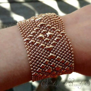 Golden Liquid Diamond SG Liquid Metal Bracelet Bracelets Sergio Gutierrez Liquid Metal Jewelry 8" Large Rose Gold Plate 