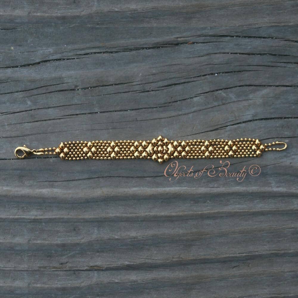 Golden Mini Rose SG Liquid Metal Bracelet Bracelets Sergio Gutierrez Liquid Metal Jewelry 6.75" Small Antique Gold Plate 