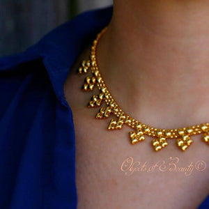 Golden Moorish Mystique SG Liquid Metal Necklace Necklaces Sergio Gutierrez Liquid Metal Jewelry Golden Moorish Mystique SG Liquid Metal Necklace 24K Bright Gold Plate 