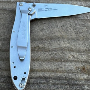 Green Fossilized Woolly Mammoth Tooth 4" Kershaw Leek Knife Plain Blade | Yellowstone Spirit Southwestern and Spirit Animal Collection Collectible Knives Santa Fe Stoneworks 