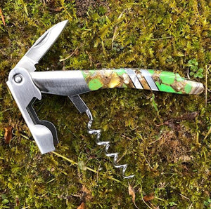 Green Kingman Turquoise Corkscrew w Bronze Matrix | Santa Fe Stoneworks | Yellowstone Spirit Southwestern Collection Corkscrew Santa Fe Stoneworks 