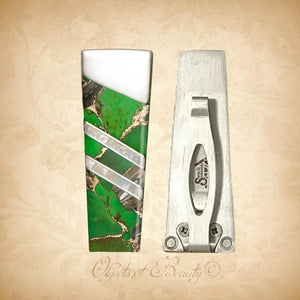 Green Kingman Turquoise Money Clip | Santa Fe Stoneworks LAST ONE!! Money Clip Objects of Beauty 