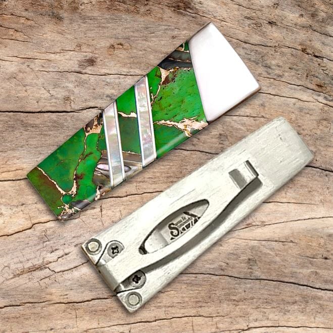 Green Kingman Turquoise Money Clip | Santa Fe Stoneworks LAST ONE!! Money Clip Objects of Beauty 