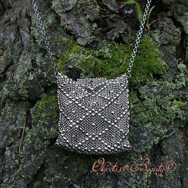 Gwendolyn Mesh Bag | SG Liquid Silver Purses and Bags Sergio Gutierrez Liquid Metal Jewelry 