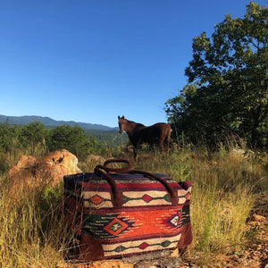 High Desert Shadows Woven Duffel Bag Small | Yellowstone Spirit Southwestern Collection Duffel Bag Objects of Beauty Southwest 