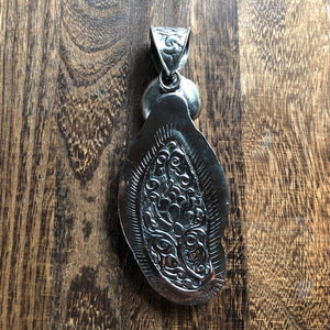 Horse Pendant Carved Bone w Turquoise Disc Large | Spirit Animal & Horse Collections Necklaces Objects of Beauty Southwest 