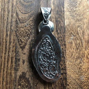 Horse Pendant Carved Bone w Turquoise Disc Large | Spirit Animal & Horse Collections Necklaces Objects of Beauty Southwest 