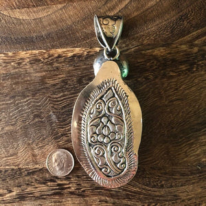 Horse Pendant Carved Bone w Turquoise Small | Spirit Animal & Horse Collections Necklaces Objects of Beauty Southwest 