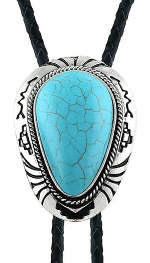 Inverse Turquoise Teardrop Bolo Tie | Yellowstone Spirit Southwestern Collection Turquoise Necklace Objects of Beauty Southwest 