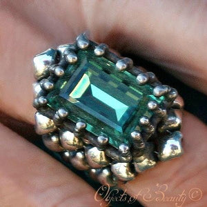 Isabella Manifests SG Liquid Silver Ring rings Sergio Gutierrez Liquid Metal Jewelry Size 5 Antique Silver Plate 