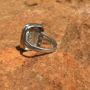 Jade ~ Green Onyx Double Bezel Beth Dutton-like Ring | Yellowstone Spirit Southwestern Collection Beth Dutton-Like Jade Ring Objects Of Beauty Southwest 