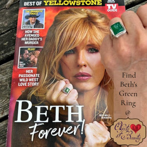Jade ~ Green Onyx Double Bezel Beth Dutton-like Ring | Yellowstone Spirit Southwestern Collection Beth Dutton-Like Jade Ring Objects Of Beauty Southwest 