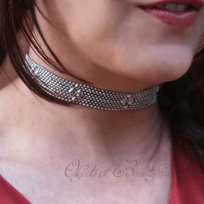 Juliette's Kiss SG Liquid Metal Choker Necklaces Sergio Gutierrez Liquid Metal Jewelry 