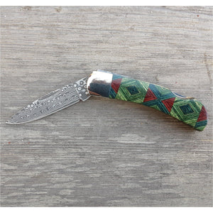 Kaleidoscope 3" Raindrop Damascus | Santa Fe Stoneworks Knife Santa Fe Stoneworks 