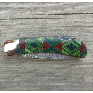 Kaleidoscope 3" Raindrop Damascus | Santa Fe Stoneworks Knife Santa Fe Stoneworks 