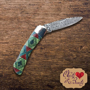 Kaleidoscope 3" Raindrop Damascus | Santa Fe Stoneworks Knife Santa Fe Stoneworks 