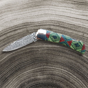 Kaleidoscope 3" Raindrop Damascus | Santa Fe Stoneworks Knife Santa Fe Stoneworks 