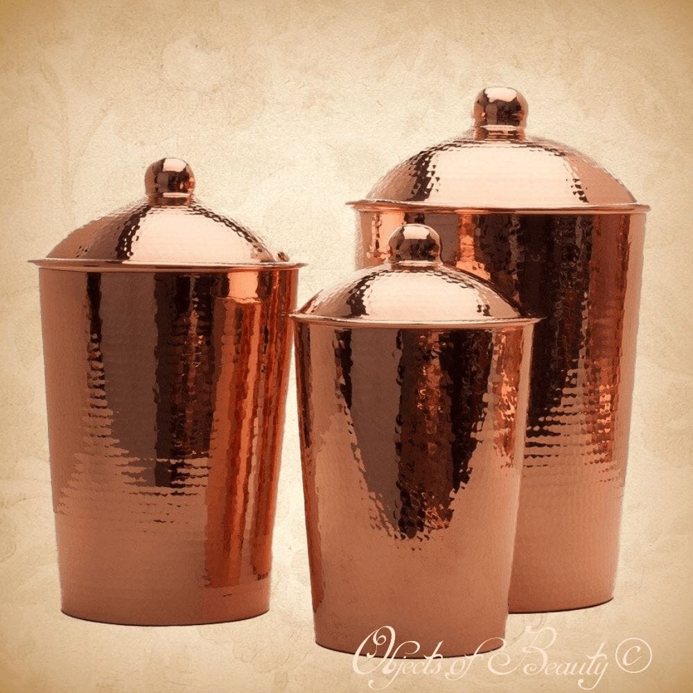 Kumran Copper Canister Set from Sertodo Copper Copper Canister Sertodo Copper 
