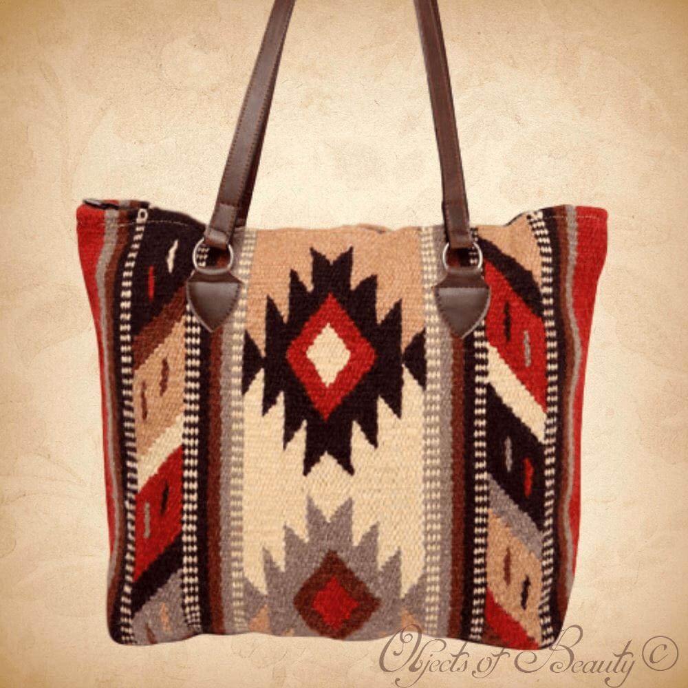 Lakota Sunset Southwestern Wool Tote Yellowstone Spirit Southwestern Collection Wool Bag Objects of Beauty Southwest 