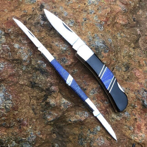Lapis Lazuli Jet Onyx 3" Lock Back Knife | Yellowstone Spirit Collection | Santa Fe Stoneworks Knives Santa Fe Stoneworks 