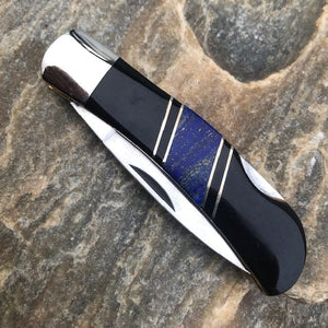 Lapis Lazuli Jet Onyx 3" Lock Back Knife | Yellowstone Spirit Collection | Santa Fe Stoneworks Knives Santa Fe Stoneworks 