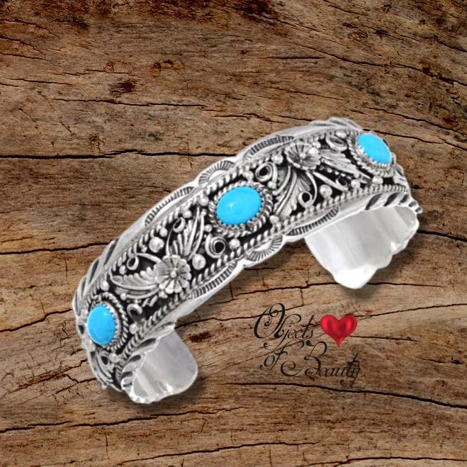Living Sleeping Beauty Turquoise Cuff Bracelet | Yellowstone Spirit Southwestern Collection Turquoise Cuff Bracelet Objects of Beauty Southwest 