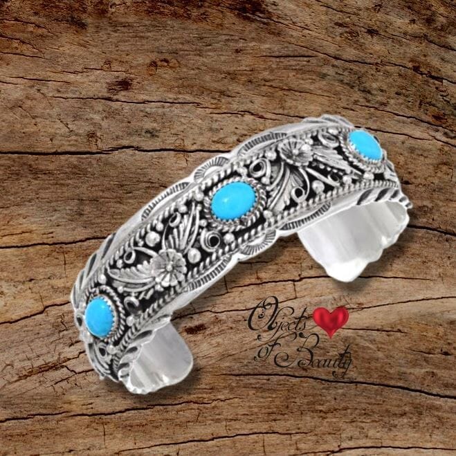 Living Sleeping Beauty Turquoise Cuff Bracelet | Yellowstone Spirit Southwestern Collection Turquoise Cuff Bracelet Objects of Beauty Southwest 