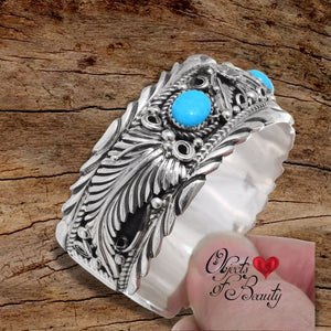 Living Sleeping Beauty Turquoise Cuff Bracelet | Yellowstone Spirit Southwestern Collection Turquoise Cuff Bracelet Objects of Beauty Southwest 